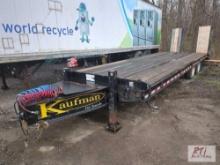 2018 Kaufman Hi-Tensile 29ft trailer with 4ft dovetail, ramps, tandem dual axles, air brakes,