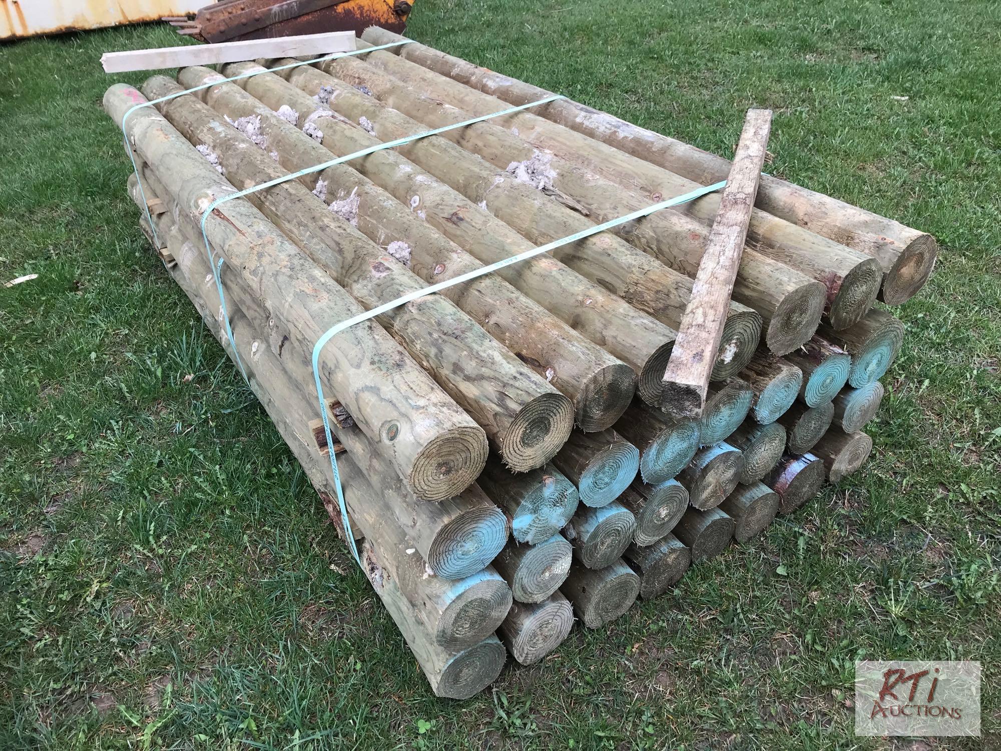 32X 7ft treated fence posts