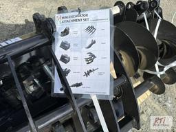 Mini excavator attachment set