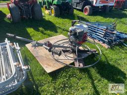 Walk behind concrete screed with gas engine