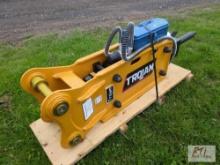 New Trojan TH50 excavator mount hydraulic hammer with 2 bits