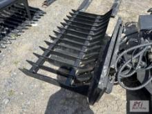 New 72in skid steer mount root rake