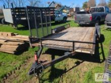 2007 Mustang Landscape trailer with side gate and end gate, tandem axles, VIN:1M9UA16257G568417