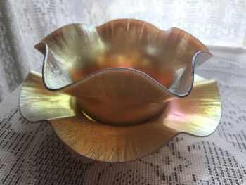 Gold aurene mayo dish and liner