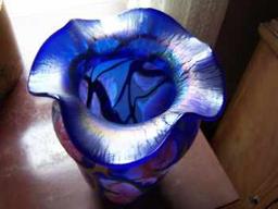 Stretch glass vase - signed