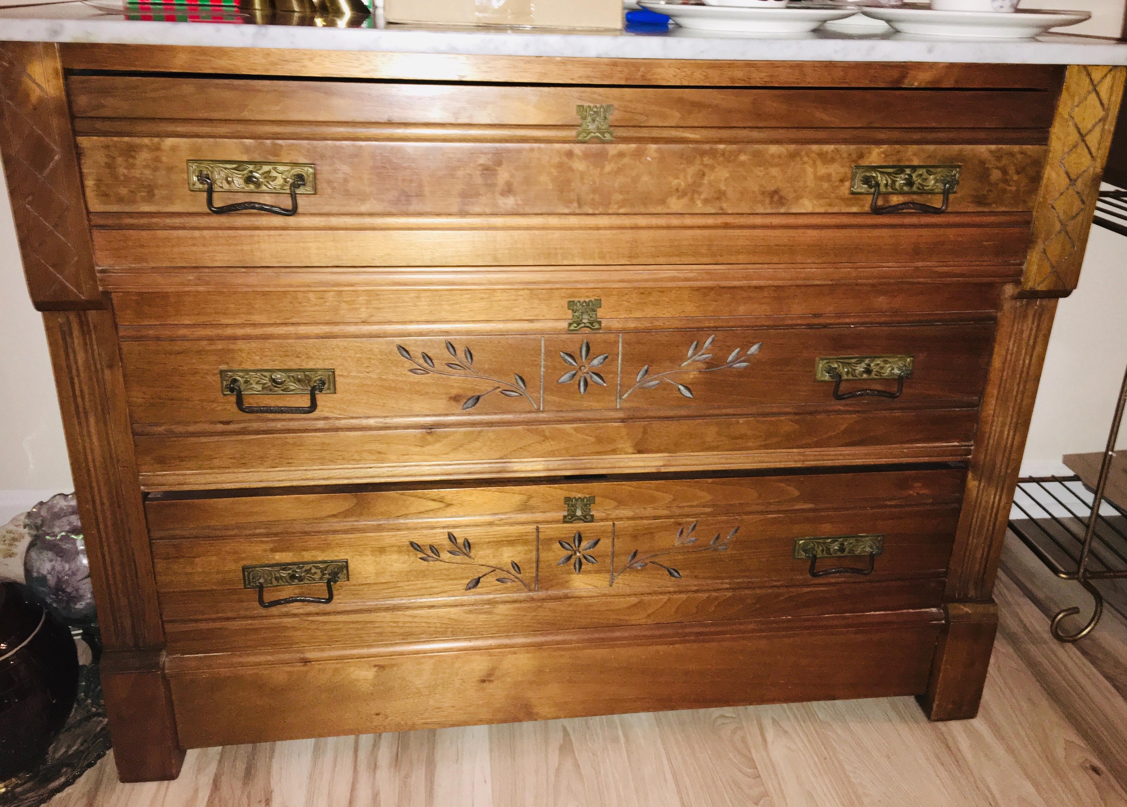 Antique Marble Top Buffett Dresser