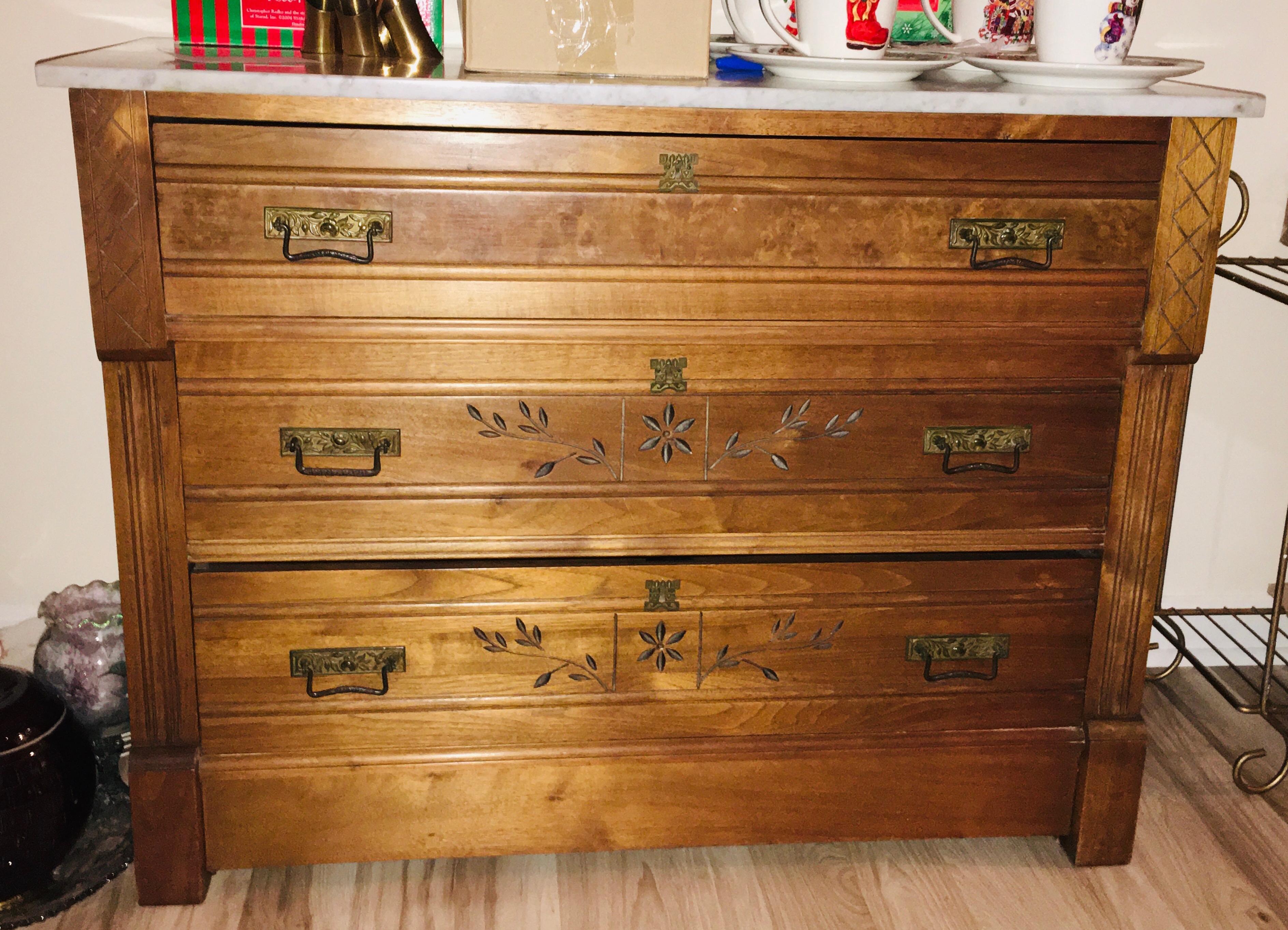 Antique Marble Top Buffett Dresser