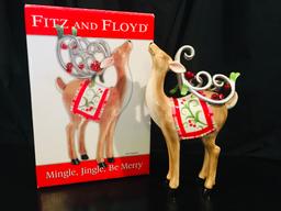 Fitz And Floyd -  Mingle, Jingle, Be Merry DEER FIGURINE #1