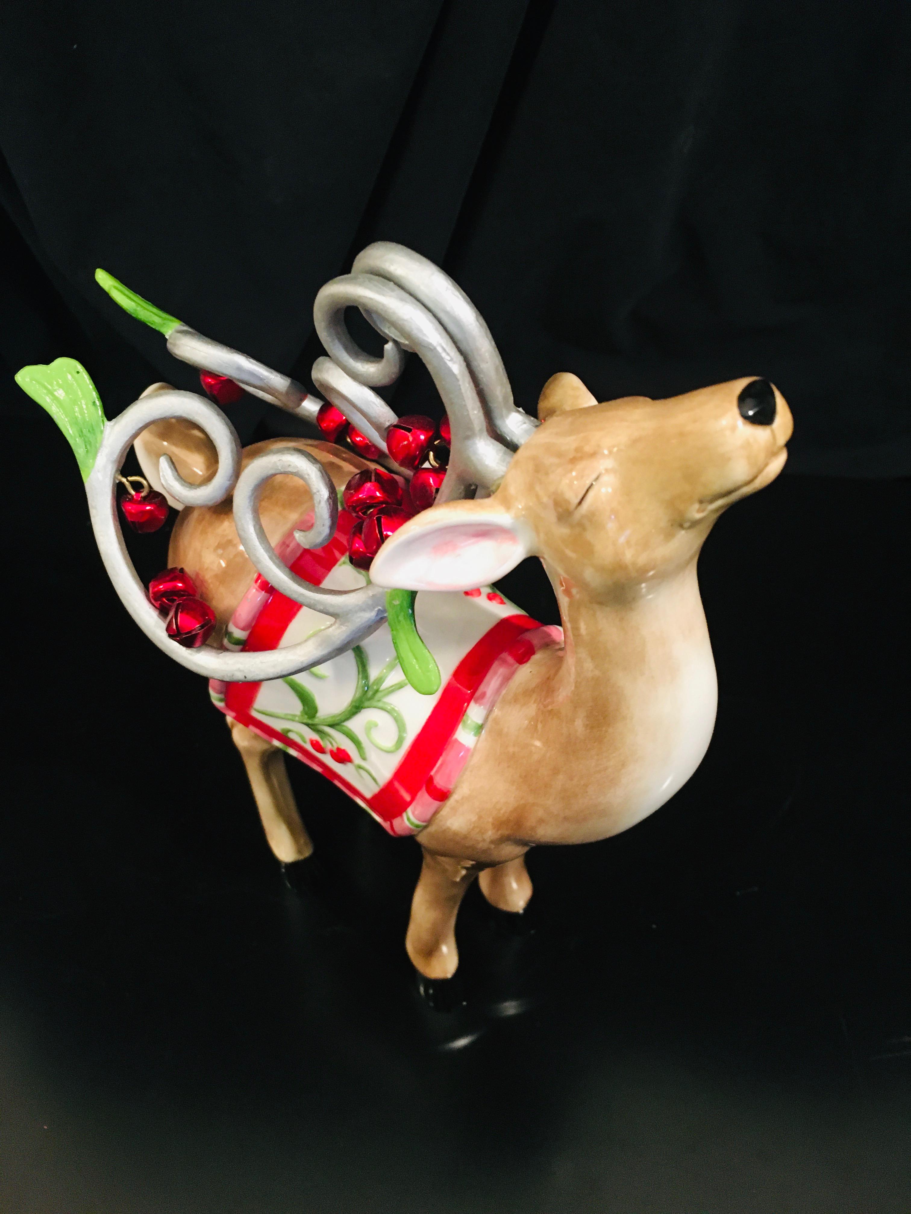 Fitz And Floyd -  Mingle, Jingle, Be Merry DEER FIGURINE #1