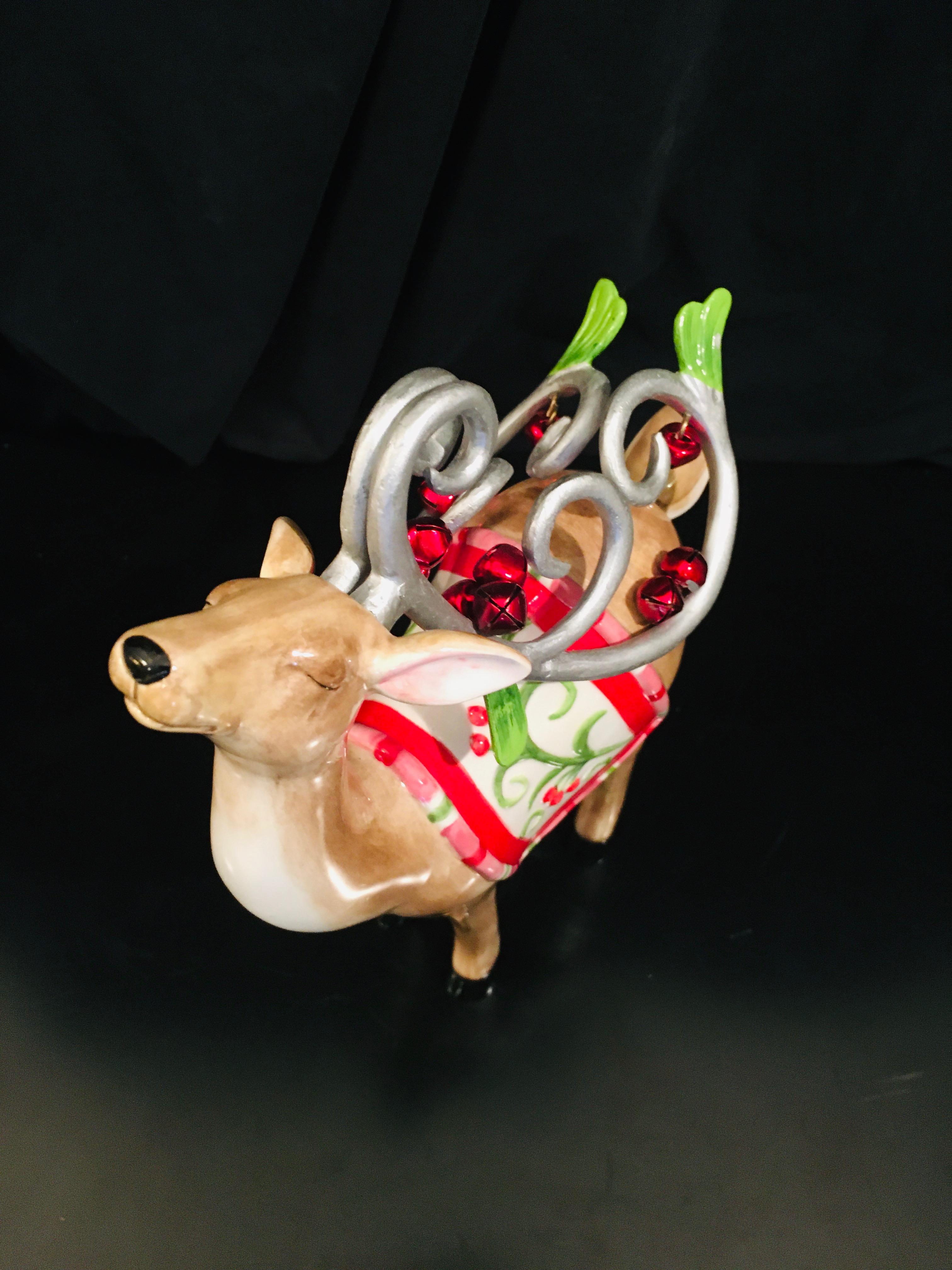 Fitz And Floyd -  Mingle, Jingle, Be Merry DEER FIGURINE #1