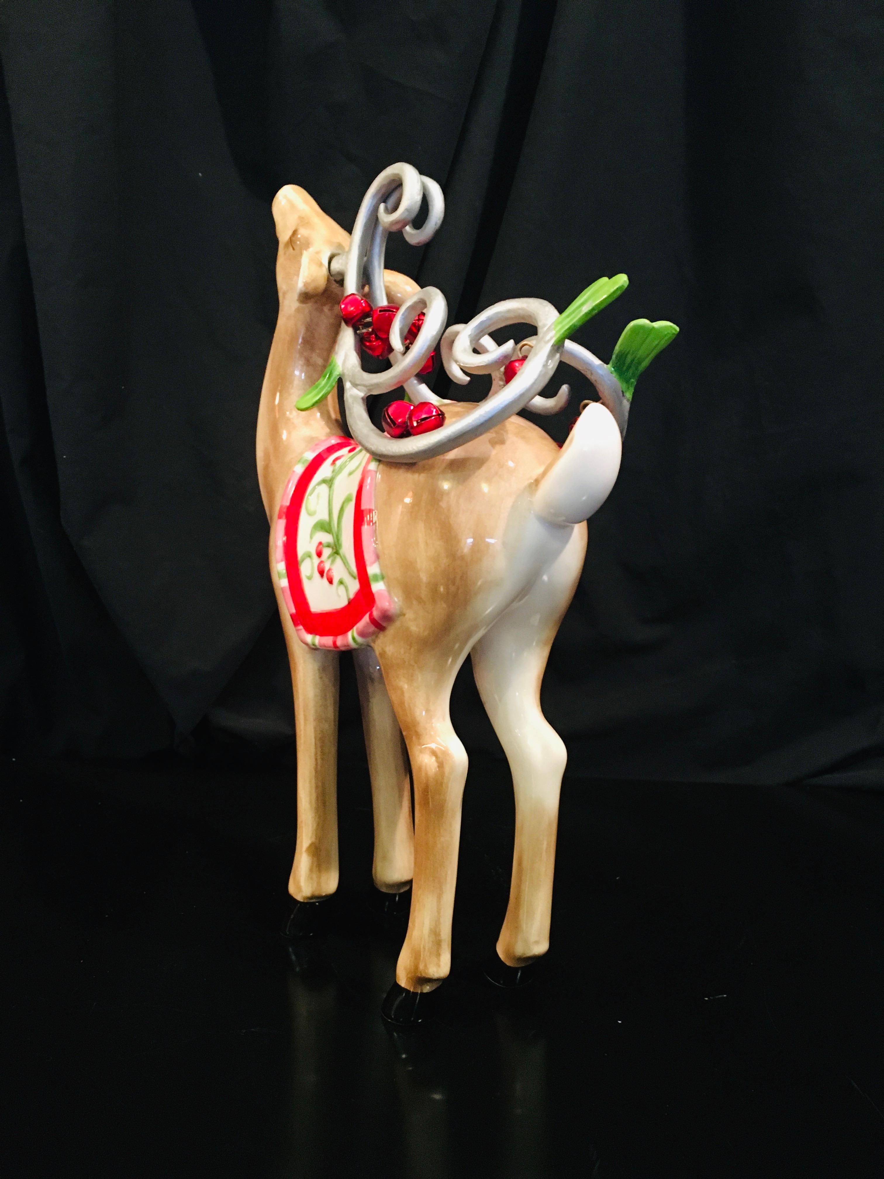 Fitz And Floyd -  Mingle, Jingle, Be Merry DEER FIGURINE #1