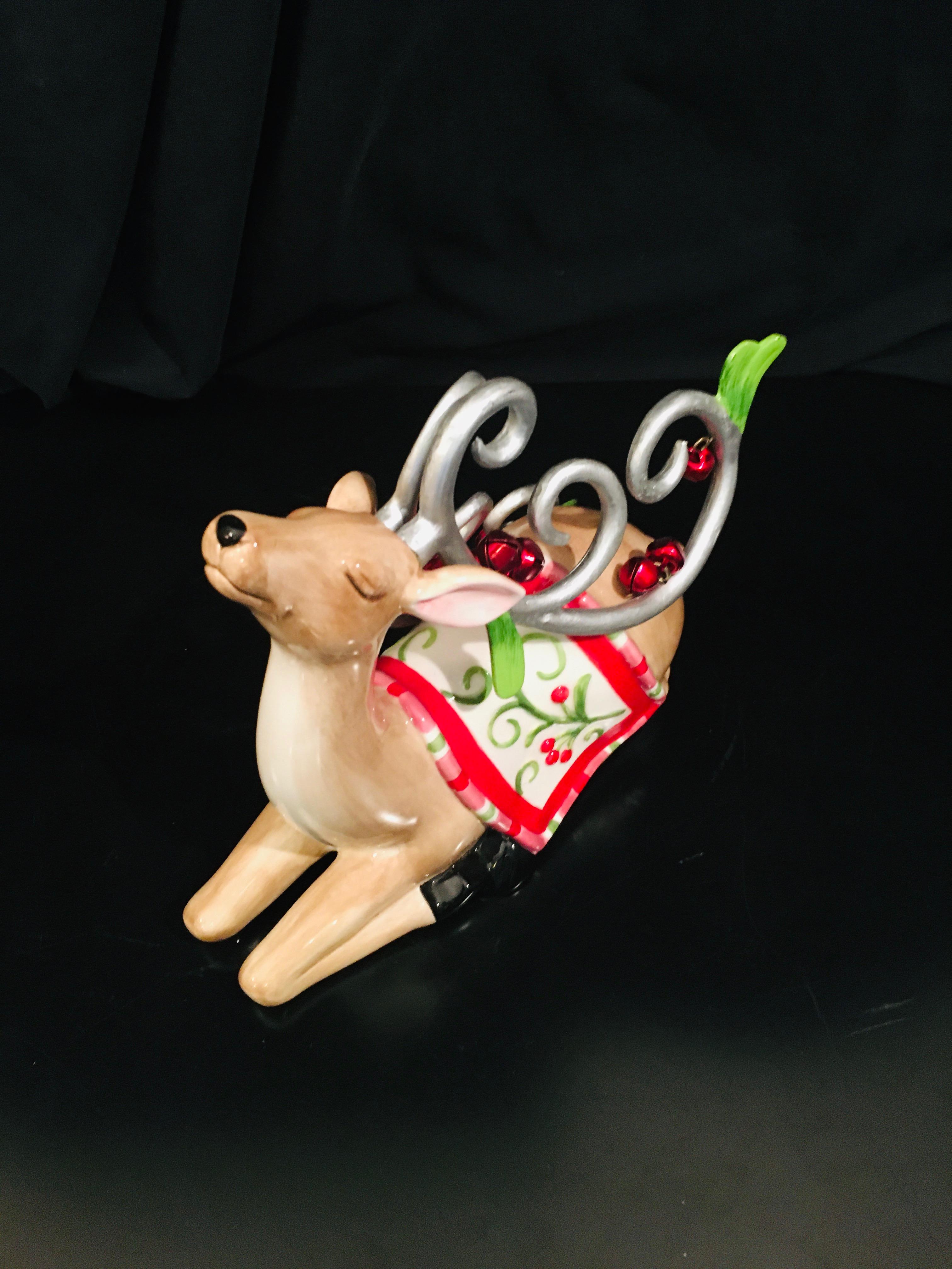 Fitz And Floyd -  Mingle, Jingle, Be Merry DEER FIGURINE #2