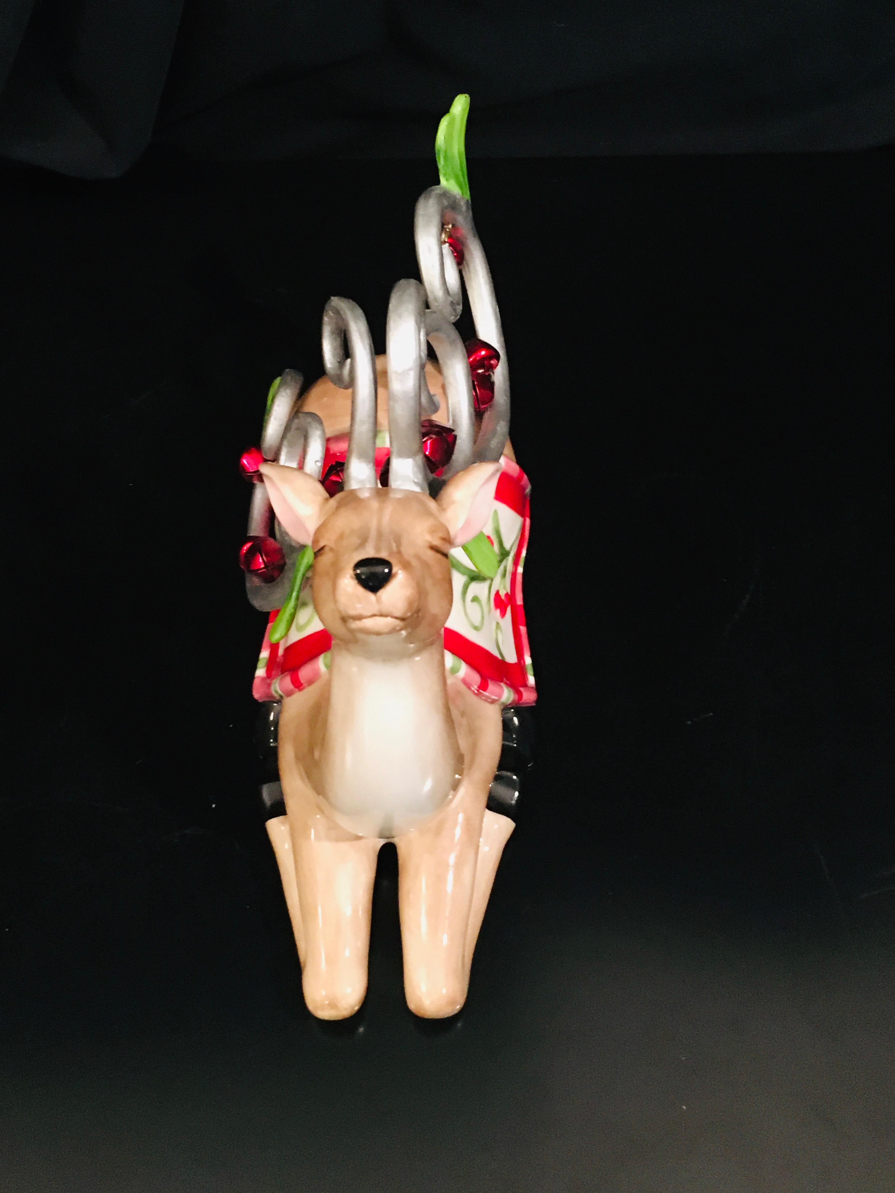 Fitz And Floyd -  Mingle, Jingle, Be Merry DEER FIGURINE #2