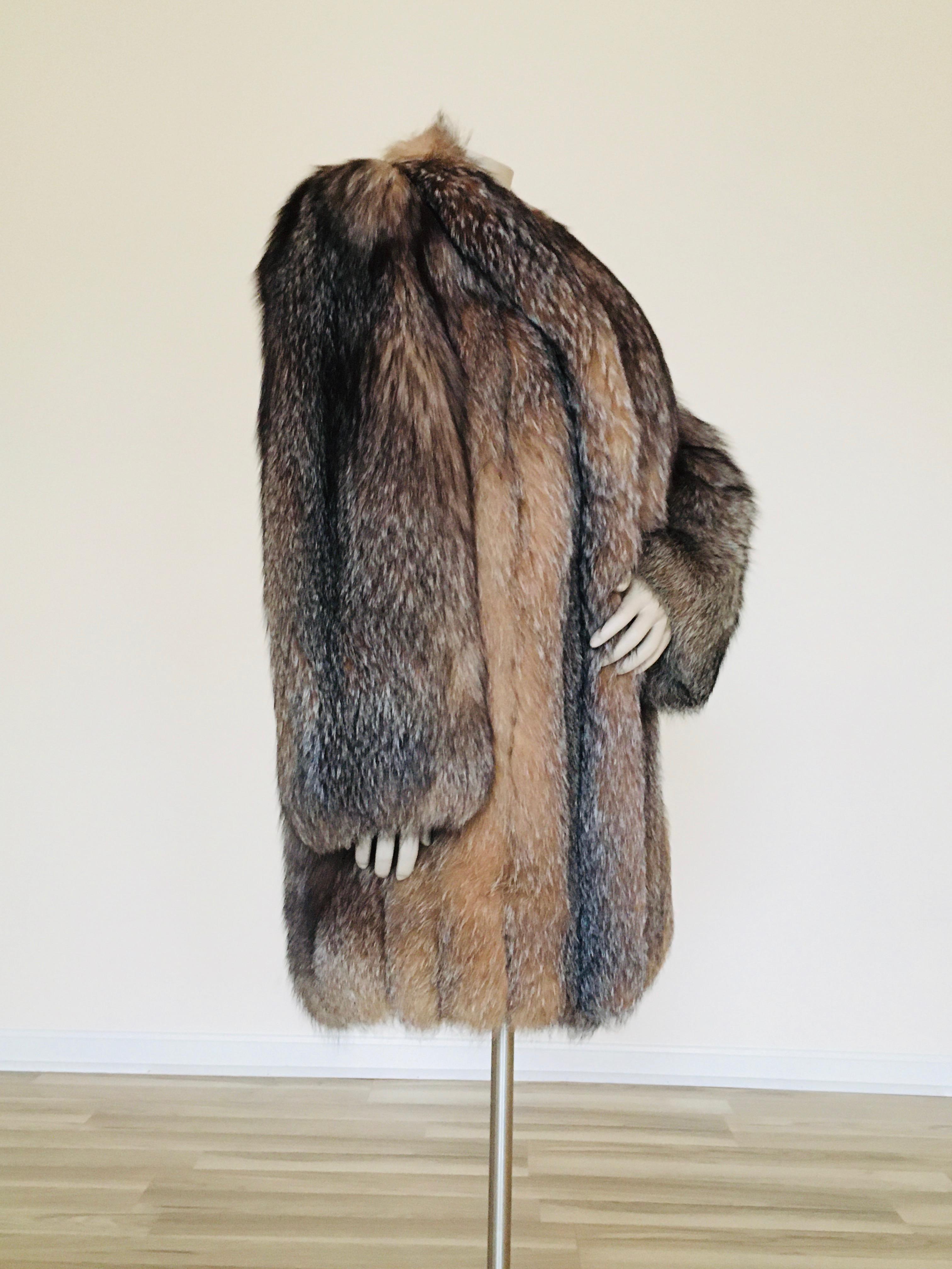 Vintage Silver Tip Fox Coat - Medium