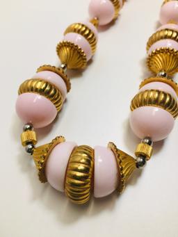 Art Deco 18" Pink Half Circles with Cupola Caps. Go-Go Dancer