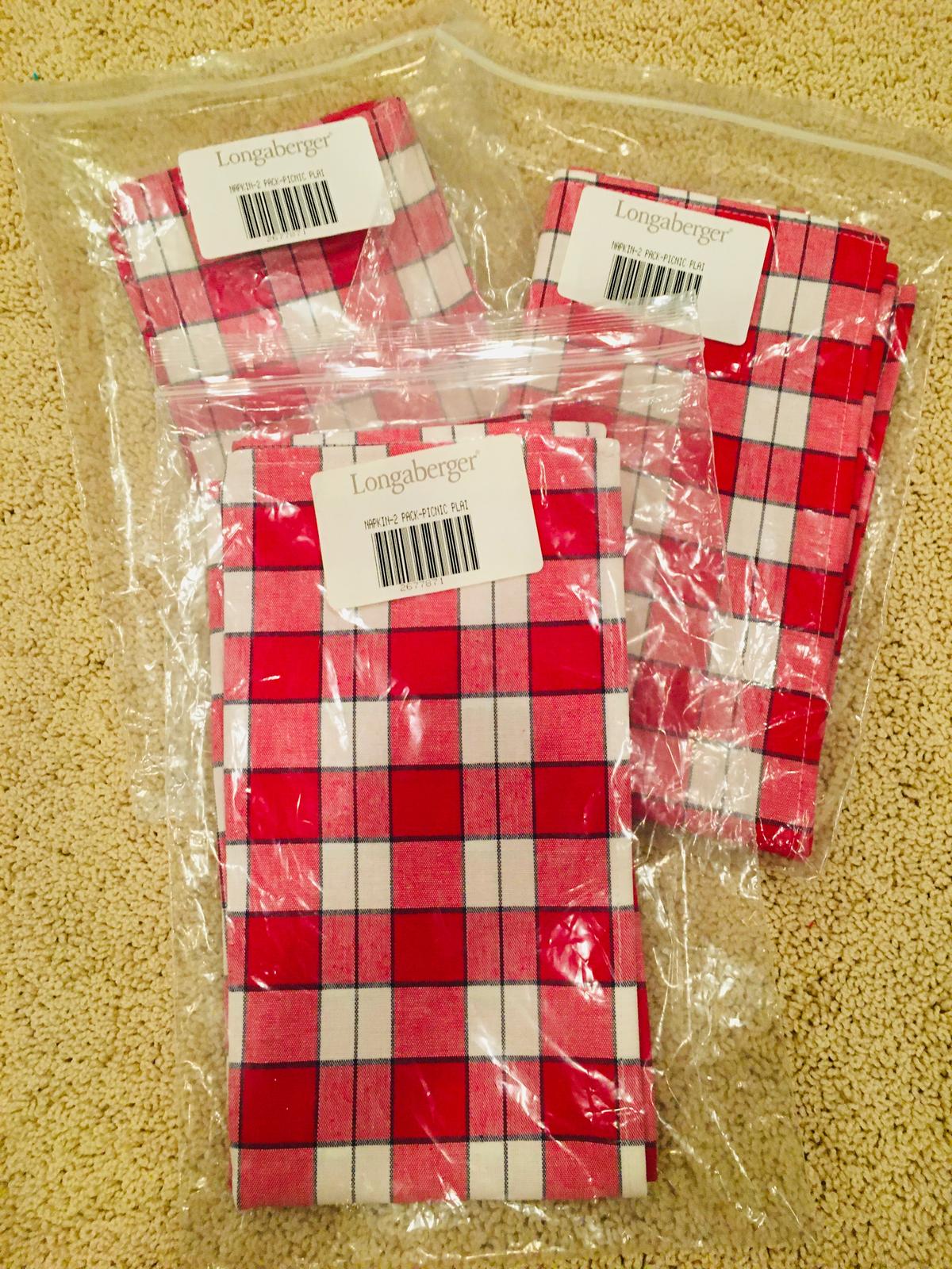 6 Napkin Picnic Plaid by Longaberger