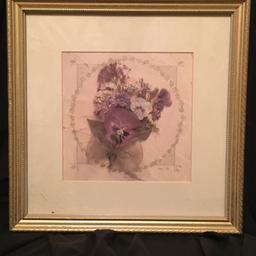 2 Framed Prints - Antique Pansy