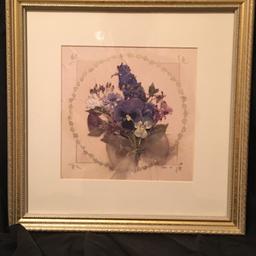 2 Framed Prints - Antique Pansy