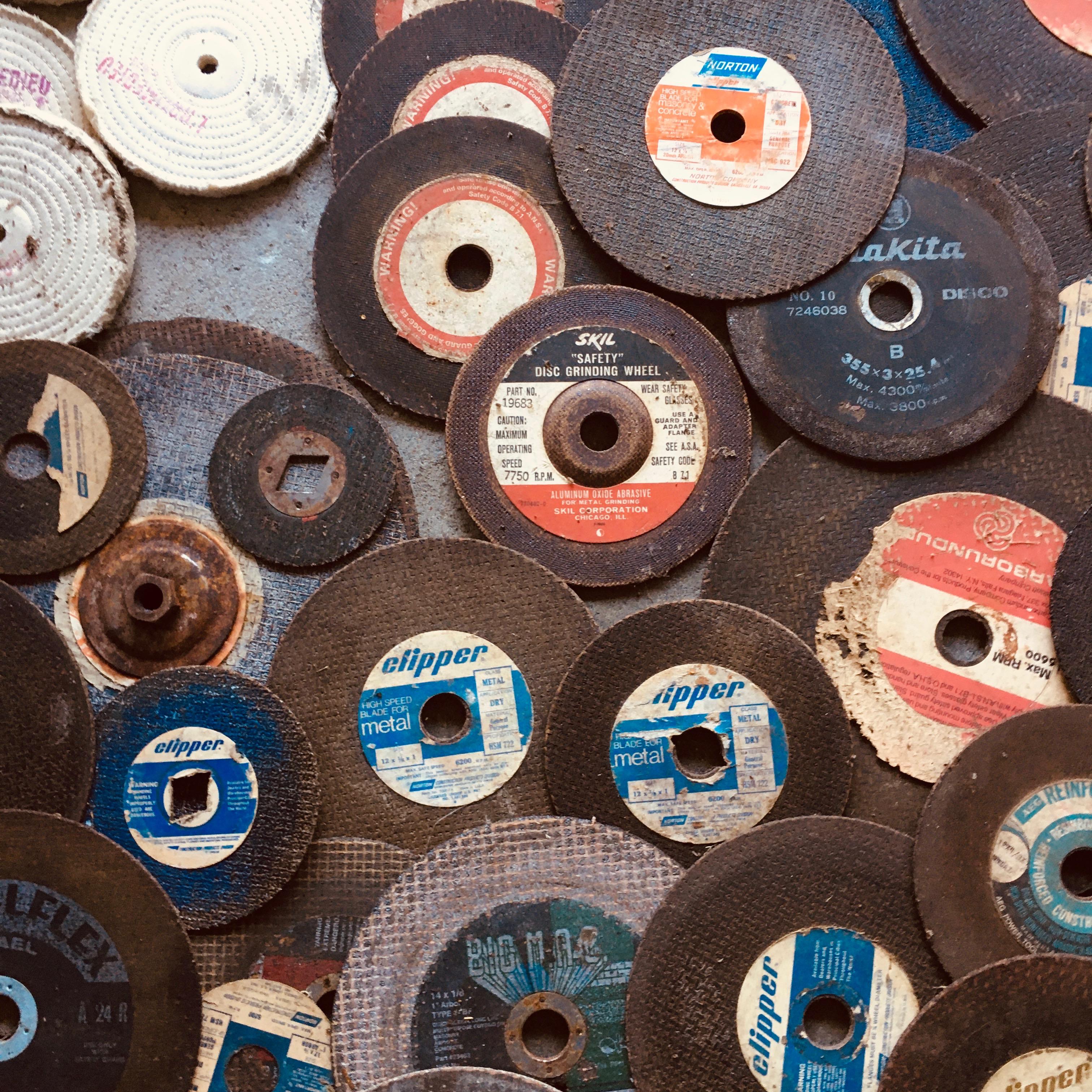 Large Assortment of Disc Grinding Wheels. All Sizes, Various Brands