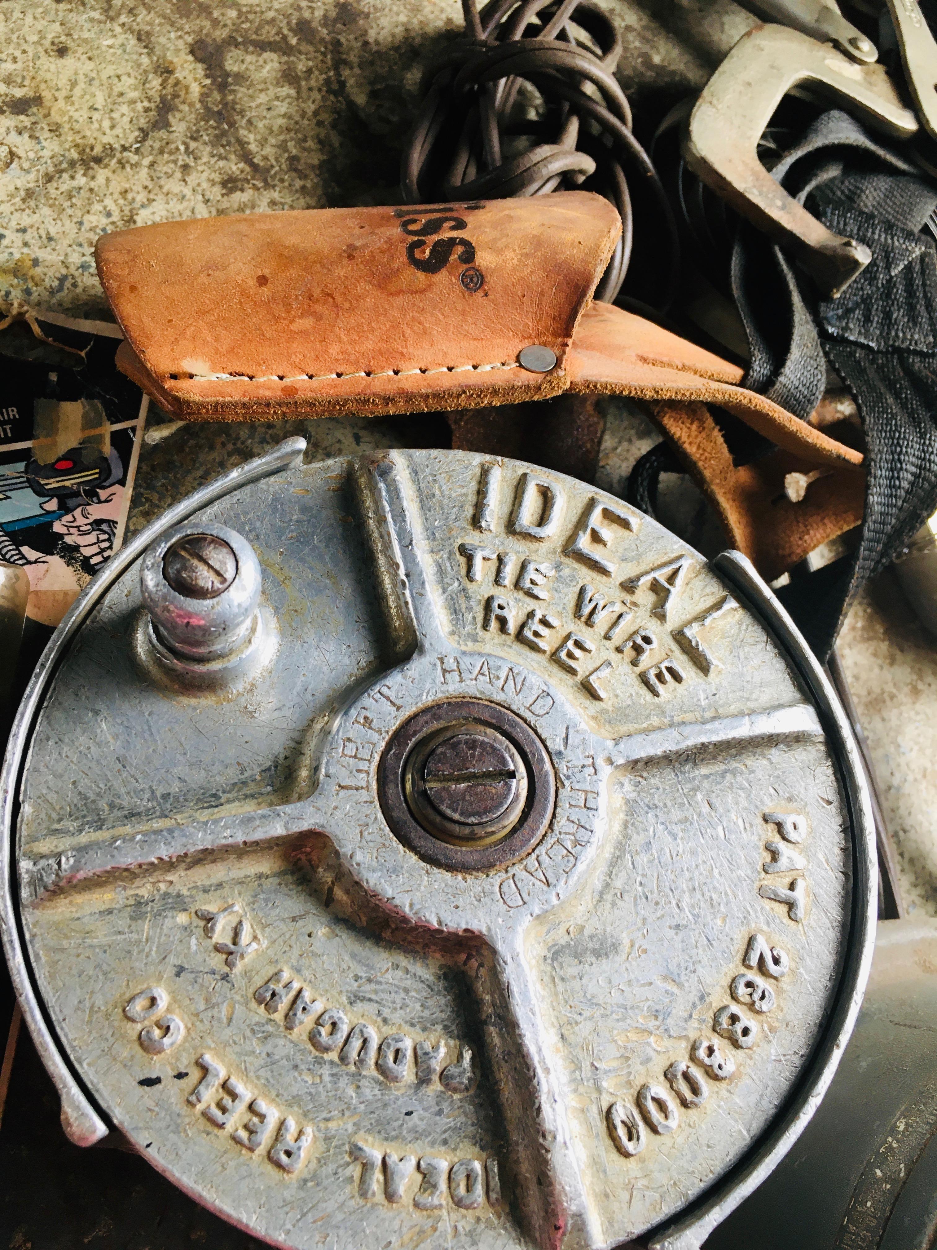 IDEAL Tie Wire Reel, Bottle Jack, Vintage Fire Alarm Bells National Time & Signal, Clamps & MORE