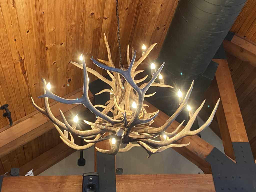 Elk Antler Chandelier for Man Cave or Castle