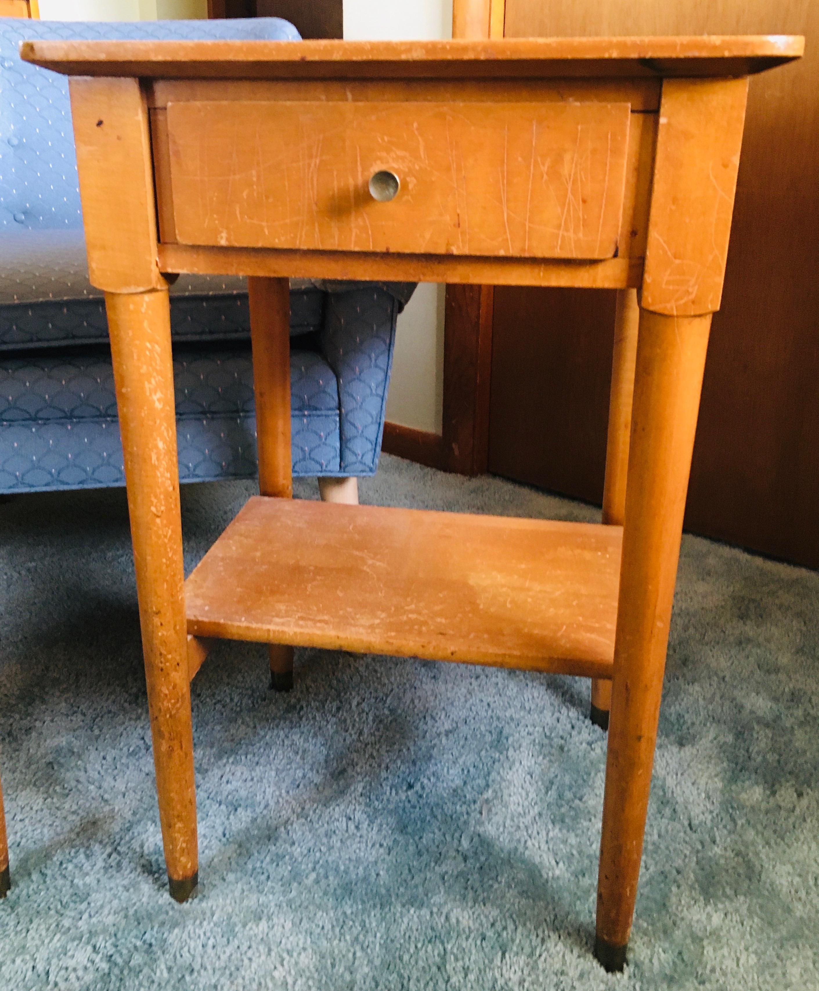 Vintage Bedroom Suite. Dresser, Mirror, Chest & 2 Night Stands