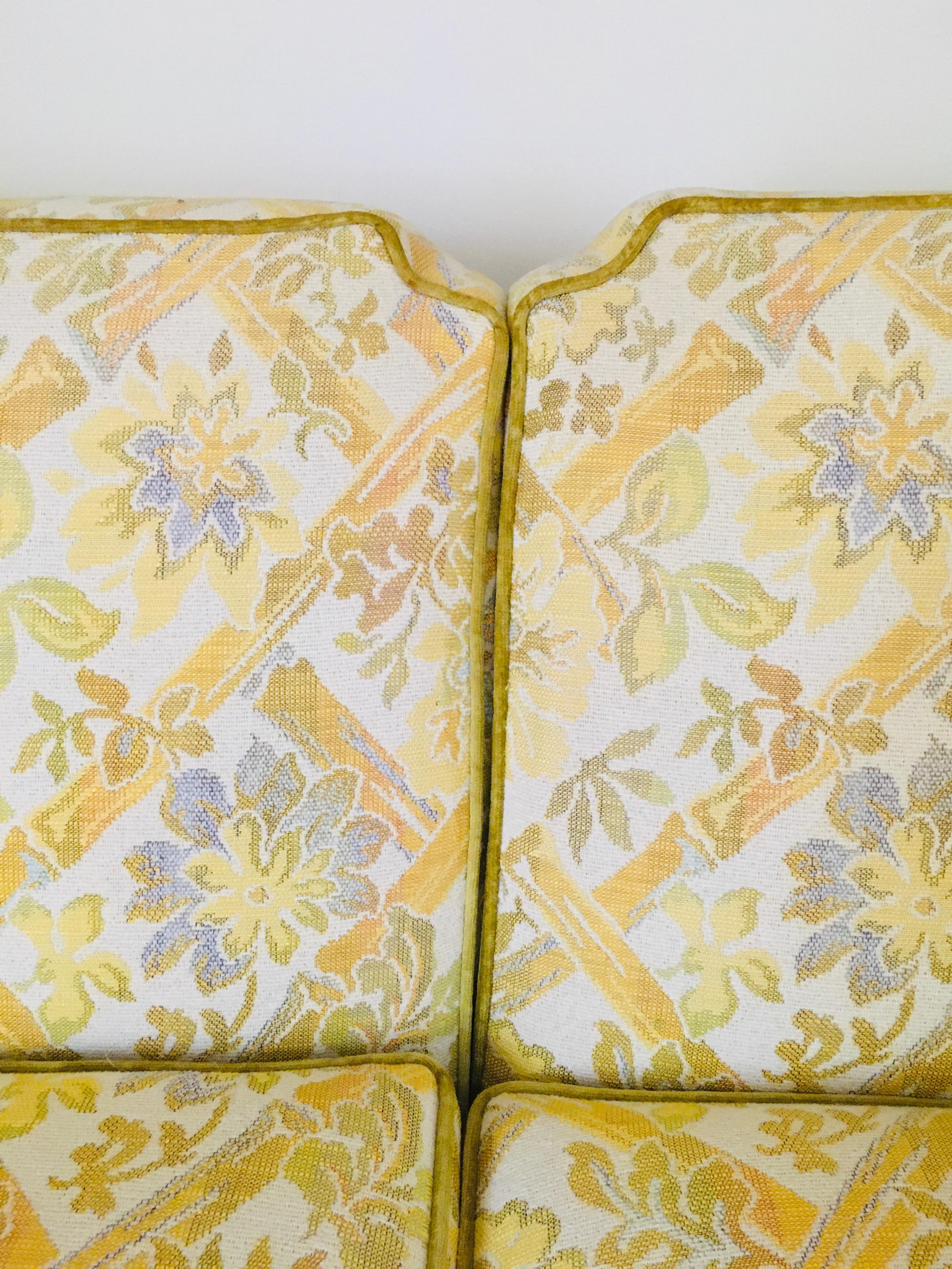 Formal Vintage Sofa in Golden Yellow.