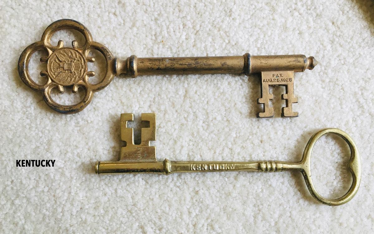 Large Metal Skelton Keys Marked KENTUCKY