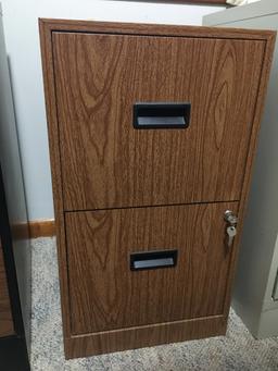 Brown File Cabinet w/Office Supplies