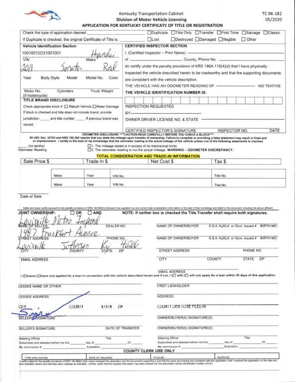 Paperwork Provided to Buyers for Acquiring Title