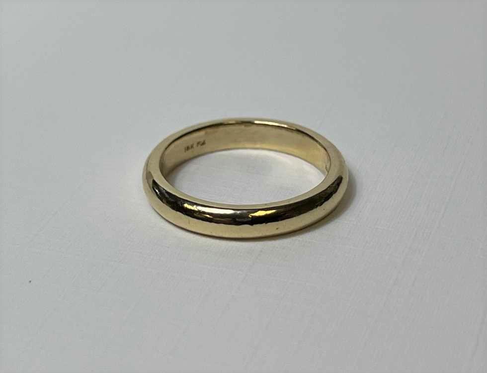 18K Yellow Gold 3.5mm Heavy Half Round Wedding Ban