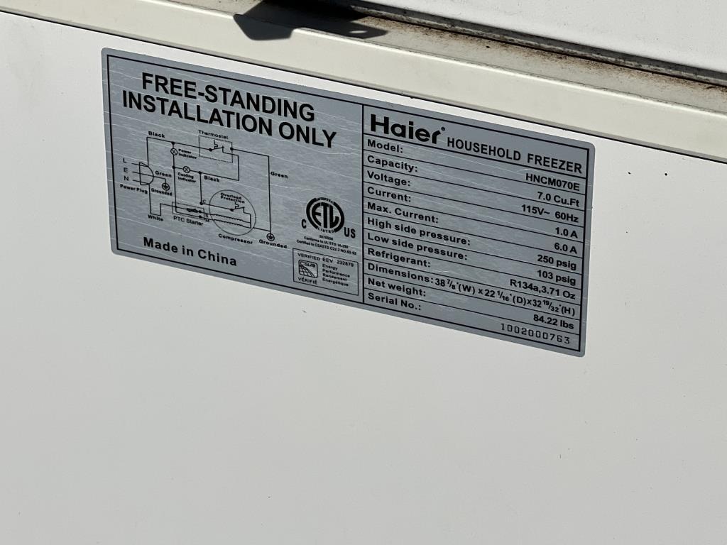 Mini Deep Freeze Haier Model HNCM070E 7 Cu.Ft 115v