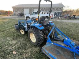 New Holland Tractor TC33D Loader & Rotary Cutter