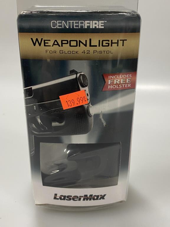 New CenterFire Weapon Light for Glock 42 w/Holster