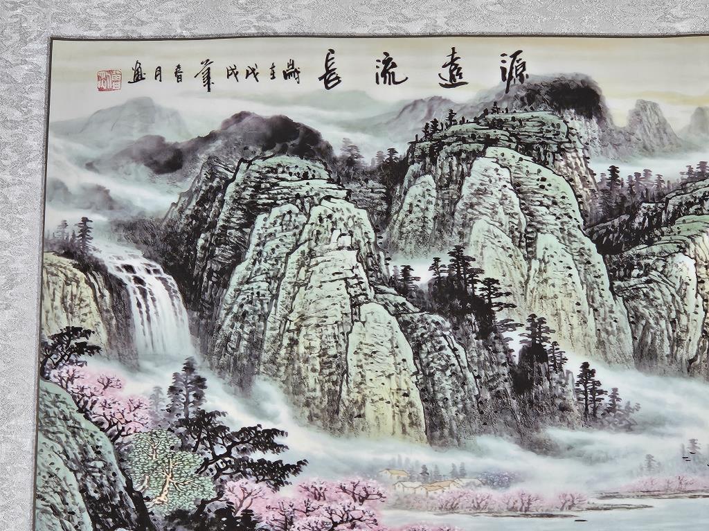 Japanese Waterfall Painting 24in x 48in