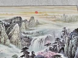Japanese Waterfall Painting 24in x 48in