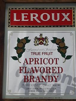 Leroux "Apricot Flavored Brandy" Bar Mirror