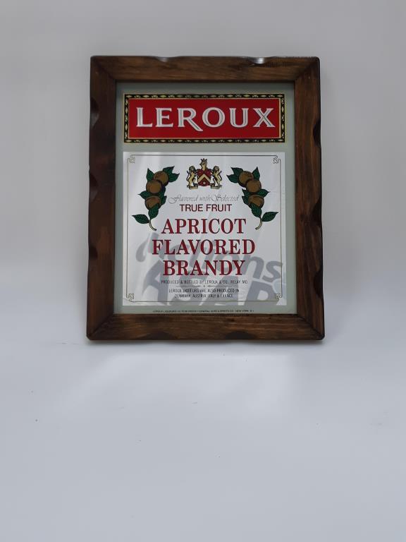 Leroux "Apricot Flavored Brandy" Bar Mirror