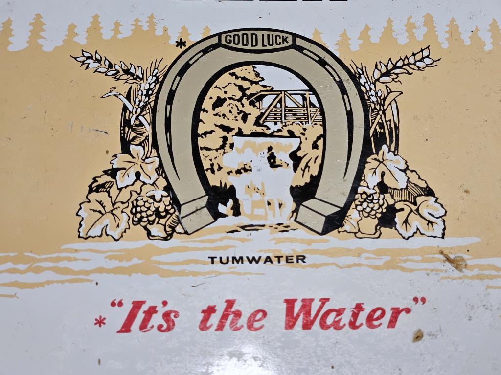 Olympia Beer "It's The Water" Metal Serving Tray