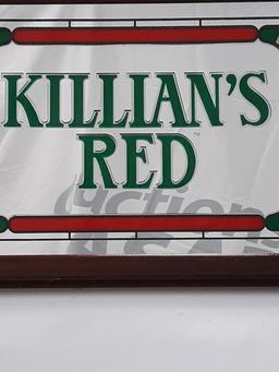 Killian's Red Irish Beer Stained Glass Bar Mirror