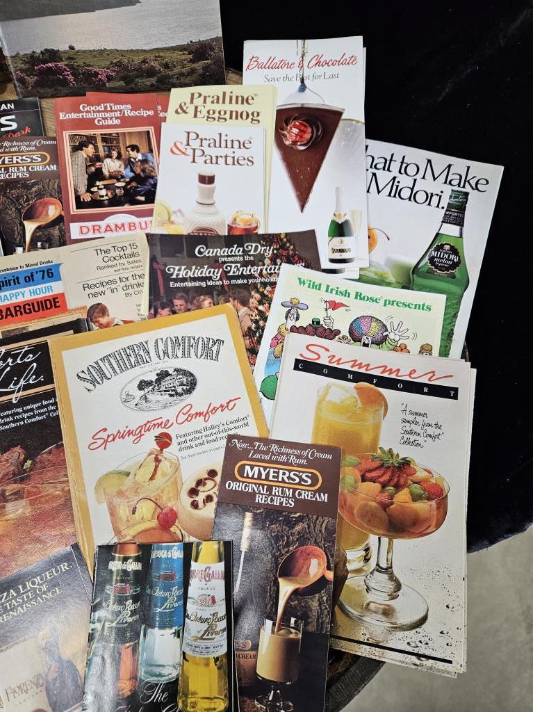 Vintage Promotional Liquor Recipe & Serving Guides