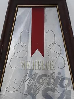Michelob Light "Angular Shaped" Bar Wall Mirror