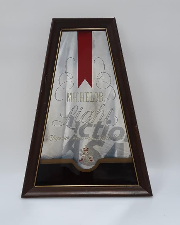 Michelob Light "Angular Shaped" Bar Wall Mirror