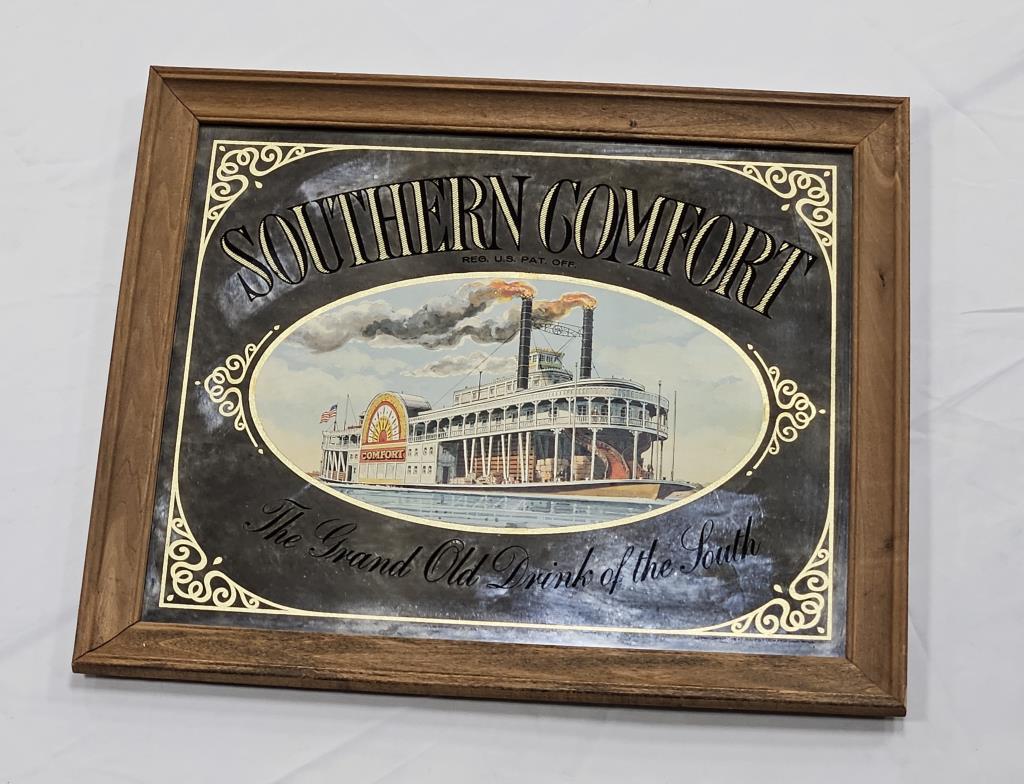 Southern Comfort Steamboat Bar Mirror - Framed