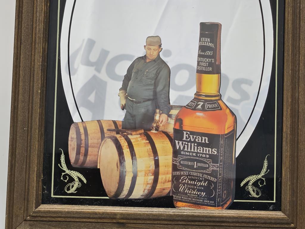 Evan Williams "Filling the Barrel" Bar Mirror