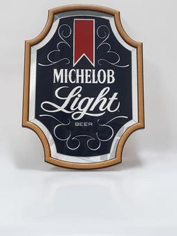 Michelob Light Beer "Shield Style" Wall Bar Mirror