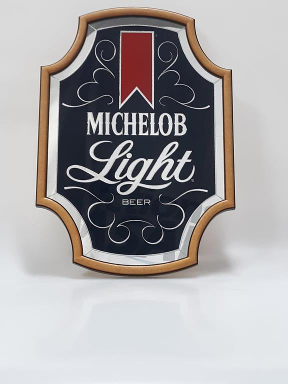 Michelob Light Beer "Shield Style" Wall Bar Mirror