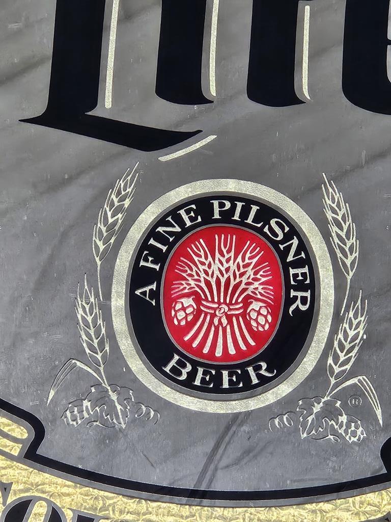 Miller Lite "Cold Beer" Bar Mirror - Framed