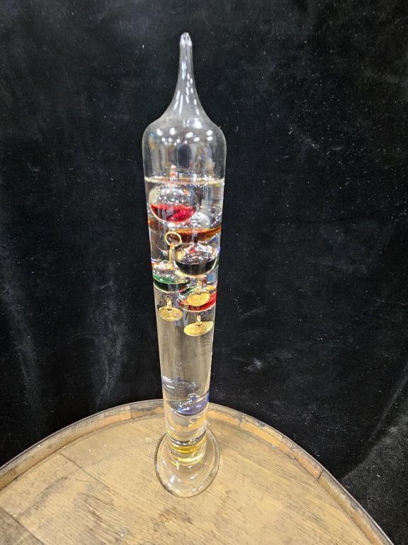 Galileo Thermometer Glass Temperature Sculpture