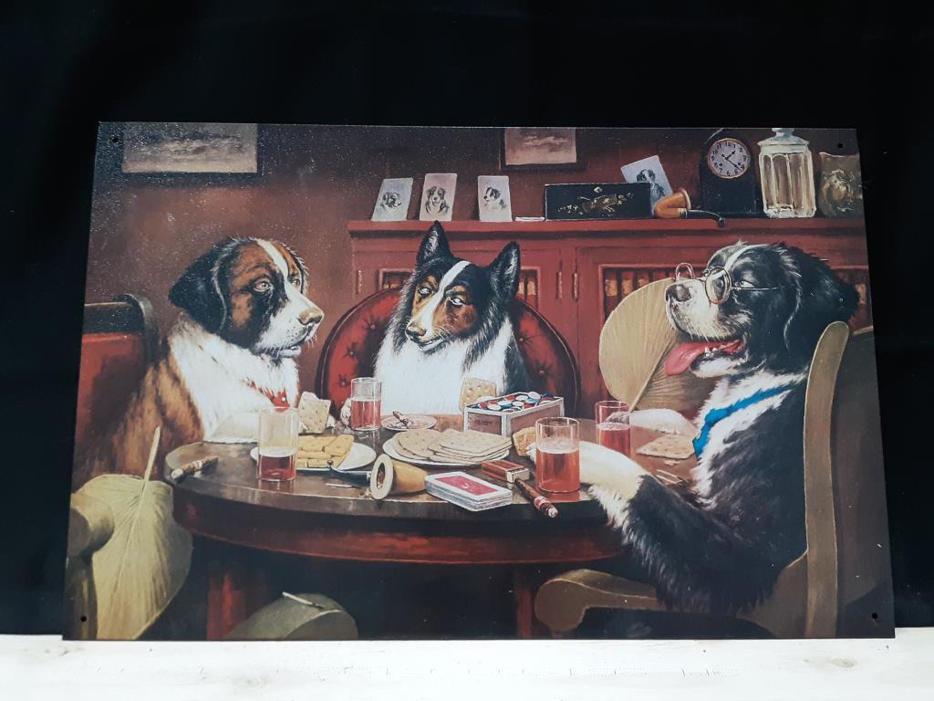 Dogs Playing Poker Wall Tins (2)
